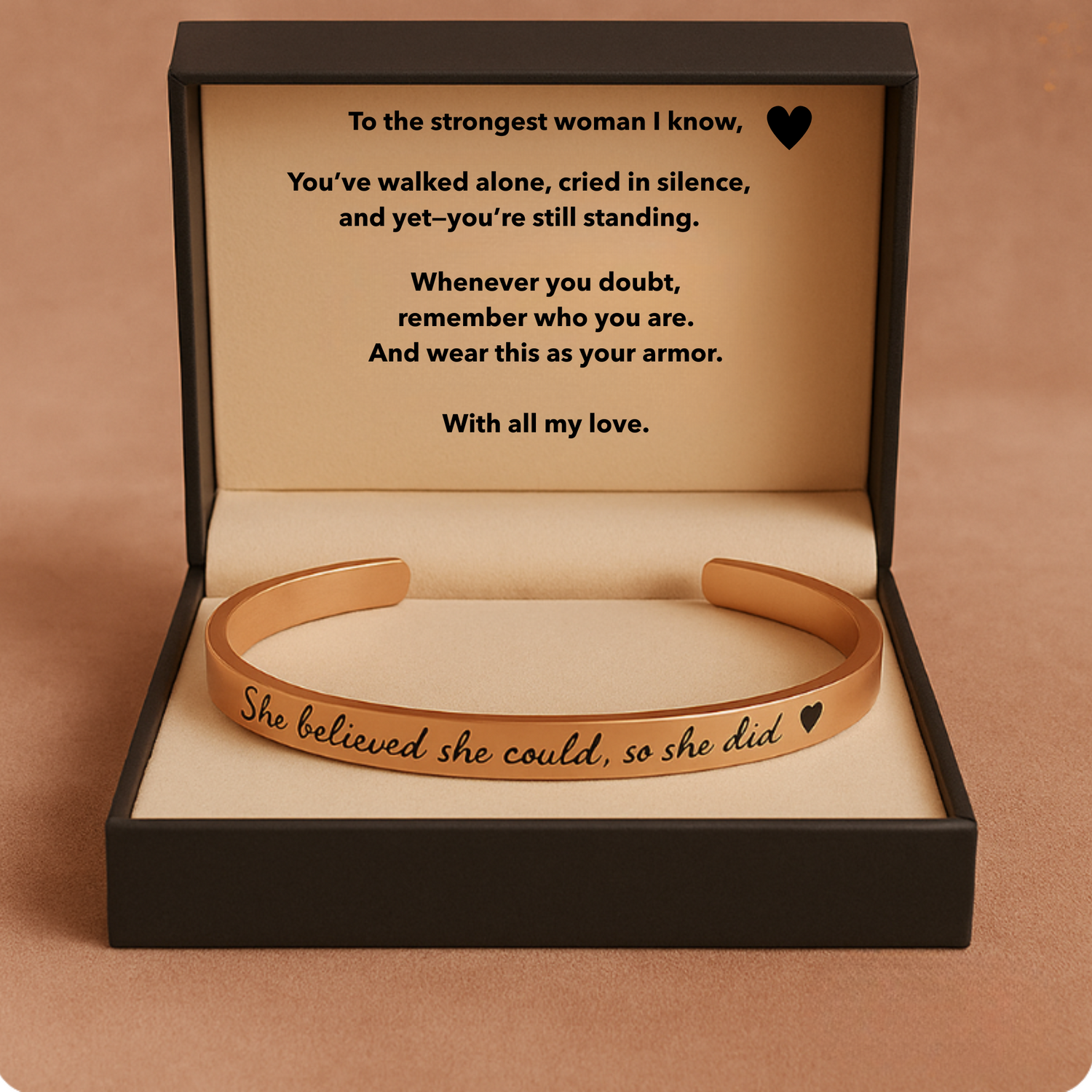 The "She believed she could bracelet"